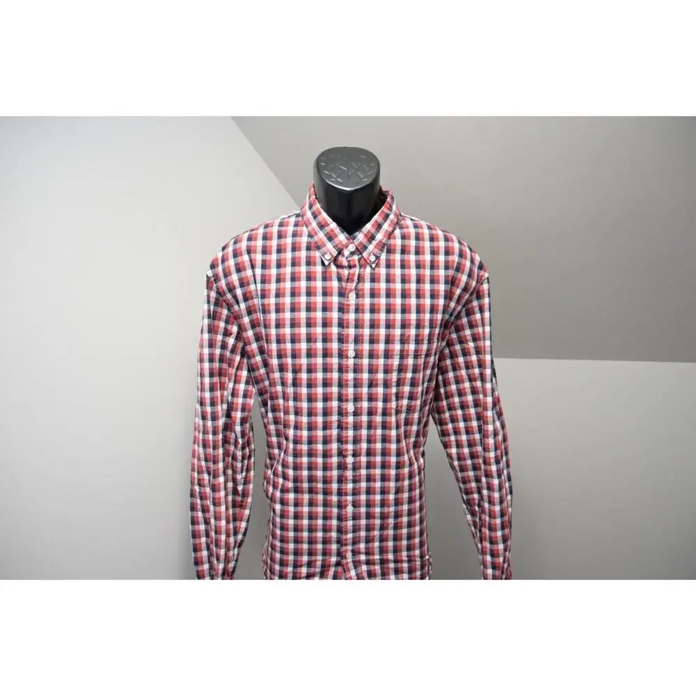 J Crew Flex Wash Dress Shirt Plaid Slim Fit Untuck Button Up Mens Sz 2XL‎ XXL
